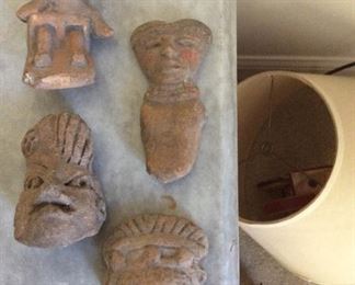 Small Mayan heads. Made of clay