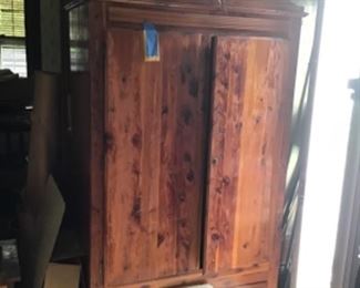 There are two cedar wardrobes.  I believe one will go to the family and one will stay for the sale