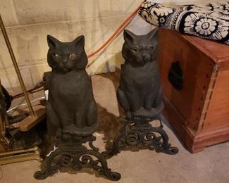 Great iron "Cats" andirons
