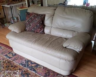 Leather love seat