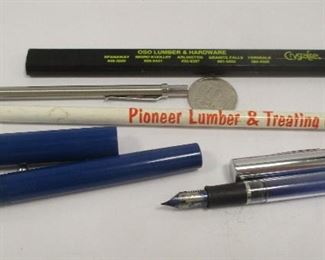 fountain pens, advertising pencils