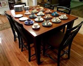 Hooker table and beautiful German Tea Sets 