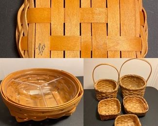 Longaberger Small Divided Basket with liner
Assorted Small handled Baskets