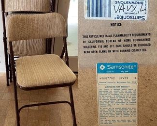 Set of 4 Vintage Samsonite Folding Chairs