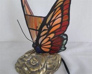 Stained glass butterfly lamp