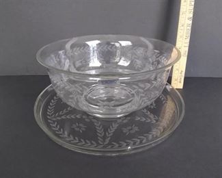 Hand blown Tuscany bowl and platter