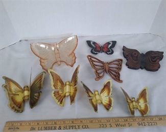 8 butterfly home decor and one jewelry dish