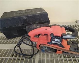 Black and Decker Dragster sander on hard plastic case