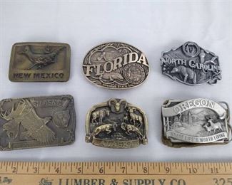 (6) States belt buckles