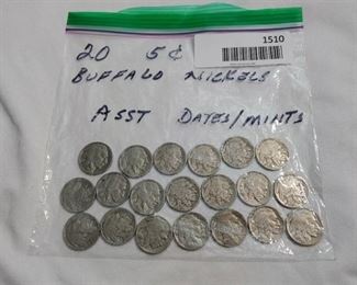 20 buffalo nickles.