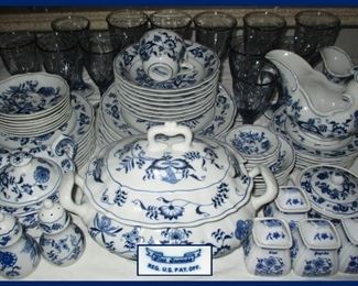 Beautiful Blue Danube China Set with Great Serving Pcs 
