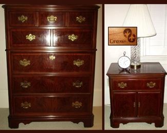 Drexel Chest of Drawers and Matching Nightstand Part of the Matching Master BD Set 