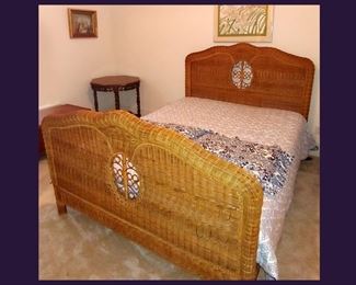 Great Wicker Bed; has matching dresser 