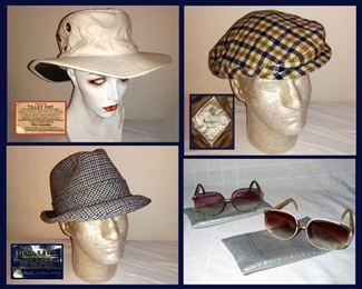 The Tilley Hat, , English Aquascute Cap, Pendelton Wool Hat and Dior Sunglasses  