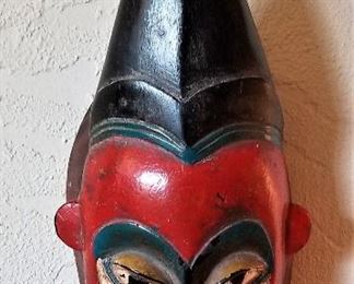 Red and black wooden mask.