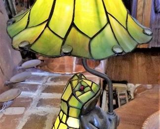 Green frog lamp.