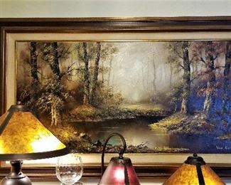Woods and stream canvas art.