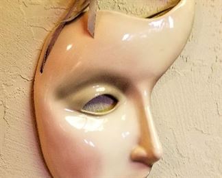 Mardi Gras ceramic face mask.