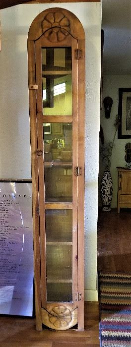 Tall tower wooden cabinet. There are 2 matching.