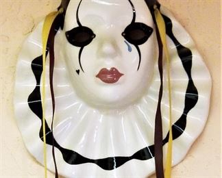 Mardi Gras ceramic clown mask