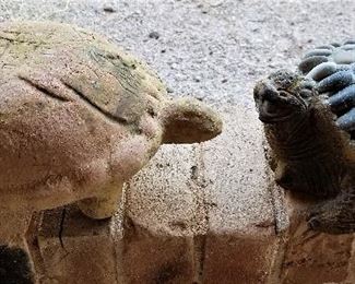 Cement turtles. They're lifelong friends.