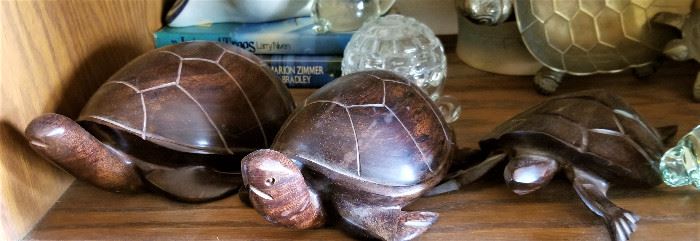 Wooden turtles.