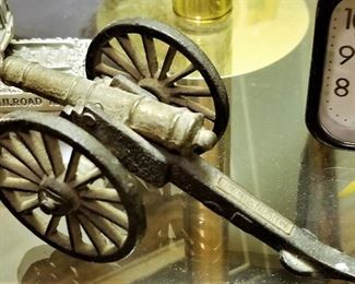 Antique metal cannon.