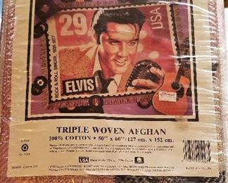 Elvis Presley triple woven afghan still in bag new.