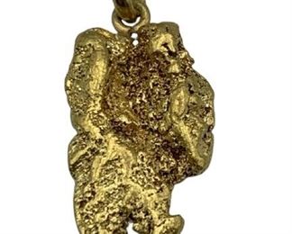 VTG 14K GOLD NUGGET NECKLACE PENDANT
-3.2 G
-.5" APPROX