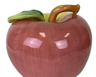 VINTAGE MID CENTURY STYLE CERAMIC OVERSIZE GREEN / RED APPLE COLLECTIBLE KITCHEN DECOR | STUDIO CERAMICS POTTERY HIGH GLAZE OVERSIZED FRUITS POP ART
-12" X 11" APPROX
-VERY GOOD CONDITION
-DP5521