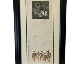 HOI LEBADANG ( VIETNAMESE FRENCH) UNTITLED MIXED MEDIA WALL ART PAINTING | ABSTRACT MODERN CONTEMPORARY DECORATIVE COLLECTIBLE WALL ART COLLECTOR LIVING ROOM DINING ROOM BEDROOM DECOR 2 OF 2 SIMILIAR
-40.5" X 20" TO FRAME APPROX
-VERY GOOD CONDITION, MINOR MARKS TO FRAME
-DP5321