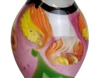 LARGE MONUMENTAL MID CENTURY MURANO STYLE ART GLASS VASE DECORATIVE TABLE SCULPTURE | MID MOD COLLECTIBLE DECORATIVE MIOD CENTURY MODEN STYLE HOME DECOR COLLECTOR
-14" X 9" X 3" APPROX
-VERY GOOD CONDITION, NO CHIPS
-DP5121