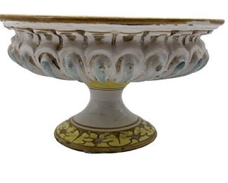 VINTAGE ITALIAN STYLE YELLOW HAND PAINTED CERAMIC CHERUB PEDESTAL DISH BOWL | COLLECTIBLE ART GLASS RENAISSANCE STYLE REGENCY STYLE DECORATIVE HOME DECOR
- 4" X 7.5" APPROX
-VERY GOOD CONDITION
-DP5521