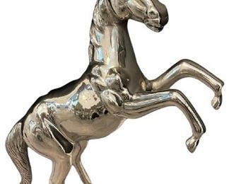 FUN HOME DECOR SILVER ART STATUE HORSE
-"REARING " TO GO
-35.5" X 30"
