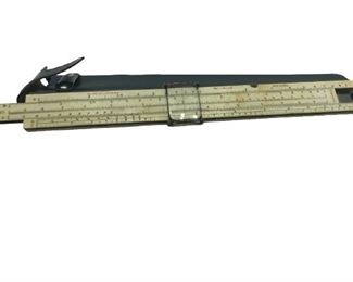 KEUEFFEL & ESSER CO. 10' SLIDE RULER NO. 4053-3 NY, PAT. 1,934,232 | VINTAGE SLIDE RULER ARCHITECT ALGEBRA/TRIGONMETRY
-LEATHER CASE (CONDITION ALIGNS WITH VINTAGE WEAR)
-HS5621