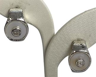 VINTAGE SILVER & WHITE PIERCED EARRINGS 1"
- GOOD VINTAGE CONDITION