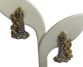 VTG GOLD & SILVER BIRD FEEDER PIERCED EARRINGS 1"
- GOOD VINTAGE CONDITION