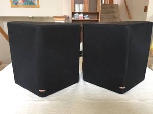 2 Klipsch 75 Watt Speakers with Stands measuring 10.25” tall x 10.75” wide x 8” deep and the stands are 28.75” tall. These speakers were not fastened to the stand they were just sitting on them so there is no hardware to attach them.