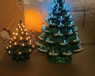 Ceramic 1970s Light up Christmas Trees