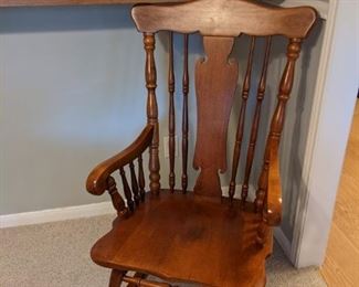 Maple rocker...has a plaque on the back stating that it is a Texas LT. Gov. presentation rocker.