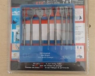 TG Tools 7+1 piece KIK Spade Drill Bit Set.