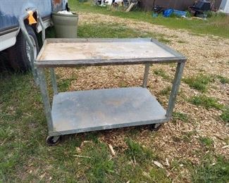 Metal Heavy Duty Tool Cart - All 4 Wheels Swivel