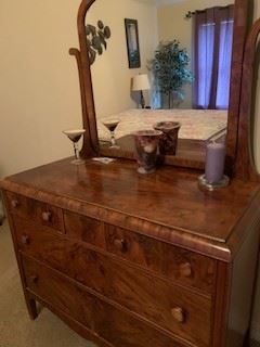 Tigerwood Dresser and Mirror