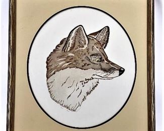 Signed Fox Etched Vinyl Art