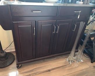 Stainless steel rolling kitchen island