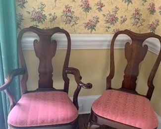 Set of 6 Statton Queen Anne Dining Room Chairs...Old Towne...4 Side, 2 Arm