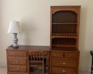 Dixie Furniture Student Desk and Chest with Bookcase