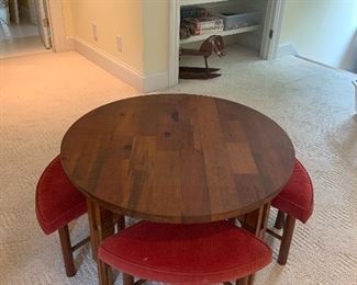 Adjustable Height Childs Table with 4  Bench Seats