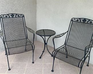 Wrought Iron Chairs and Table