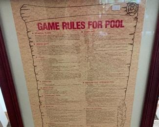 Game Rules for Pool Wall Art